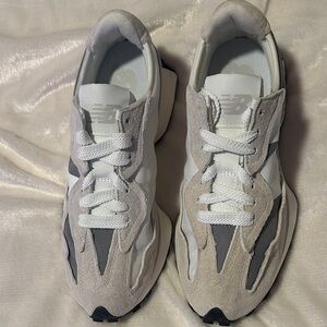 New Balance Cream and Gray Athletic Shoes